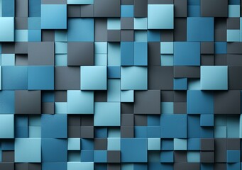 Canvas Print - Blue and gray 3D cubes background