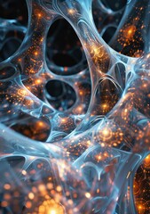 Poster - Abstract image of a glowing network