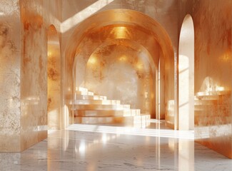 Poster - Golden Interior Architecture Design with Steps