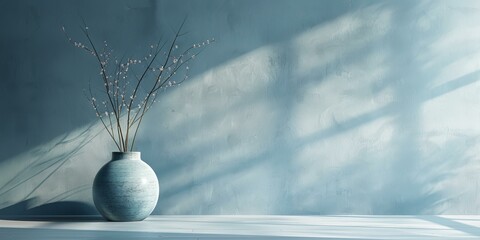 Poster - Light Blue Vase with Delicate Branches