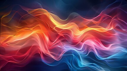 Canvas Print - Abstract Colorful Flowing Lines Background