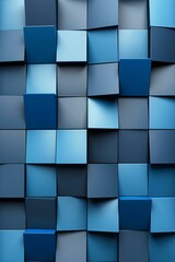 Wall Mural - Blue 3D Square Mosaic Wall Tiles