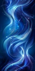 Poster - Abstract Blue Flowing Lines