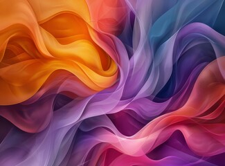 Canvas Print - Abstract Colorful Fabric Flowing Design