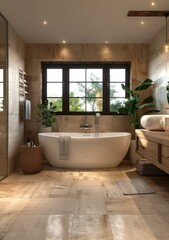 Canvas Print - Modern Farmhouse Bathroom Interior Design