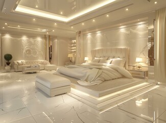 Poster - Luxury Cream Bedroom Interior Design