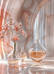 Poster - Delicate Floral Arrangement in a Soft Pink Aesthetic