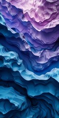 Poster - Blue and purple abstract 3D landscape