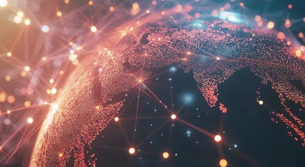 Connecting continents with technology lines is a global digital network