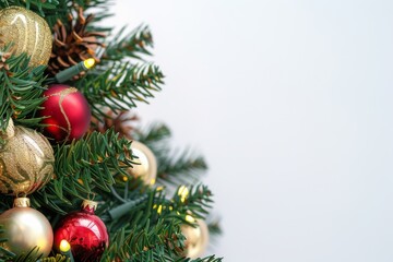 Wall Mural - a beautifully adorned christmas tree with bright ornaments symbolizes joy and celebration during win
