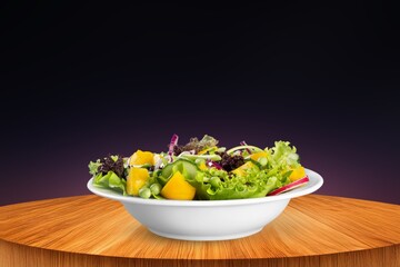 Wall Mural - Caesar Salad with fresh vegetables and dressing.