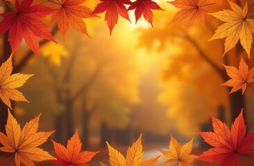 Autumn frame background with free place for text.