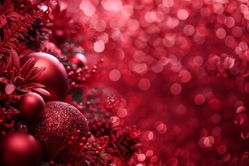 Wall Mural - the christmas setting is filled with cheerful red decorations, exuding a warm and joyful atmosphere,