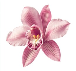 Poster - A stunning pink orchid with detailed markings unfolds its petals, showcasing the elegance of floral diversity in natural light