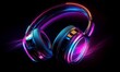 © Galina - Futuristic Headphones with multicolored Neon lights