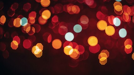 Wall Mural - Abstract red themed light electric bokeh background