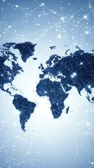 Wall Mural - the design features an abstract world map with intricate details, showcasing global network connecti