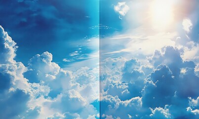 heavenly sky funeral program brochure layout