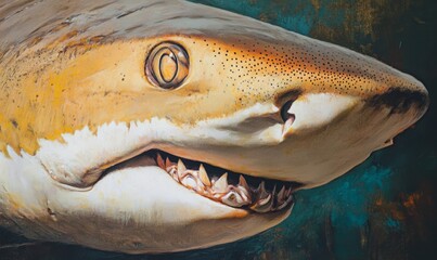 Wall Mural - Lemon shark up close