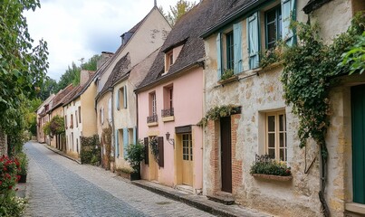 Wall Mural - Row house in french village