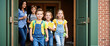 © bmf-foto.de - group of school childs coming out the school