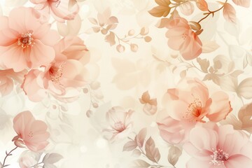 Poster - Soft pastel floral patterns blend beautifully, providing a calming backdrop ideal for home decor or elegant event settings. Generative AI