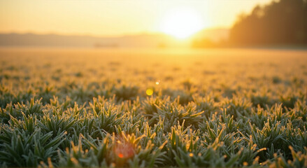 Wall Mural - sunset in the field