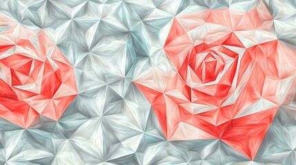 Poster -   A red rose sits atop white or gray origami paper