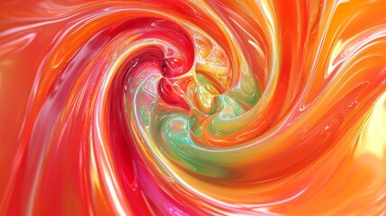 Canvas Print - A mesmerizing spiral of vibrant, candy-like fractals emerging from the center