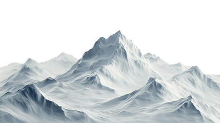 Wall Mural - the mountain range is covered in snow and he is very tall , isolated on a transparent background