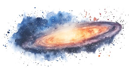 Wall Mural - watercolor galaxy nebula cosmic space background illustration