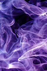 Wall Mural - abstract purple and white smoke swirl background, mystical and ethereal with dark background