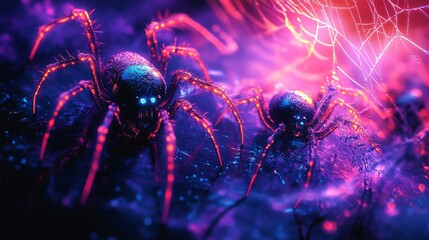 Colorful background with spider.