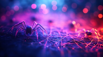 Colorful background with spider.