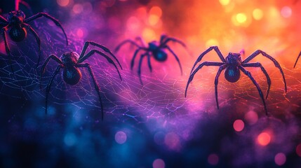 Colorful background with spider.