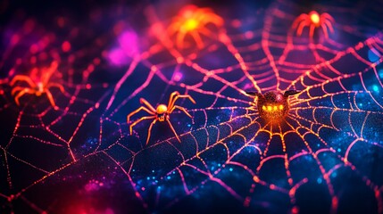 Colorful background with spider.
