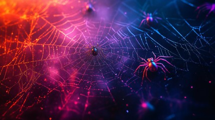 Colorful background with spider.