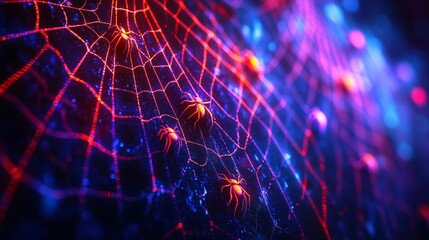 Colorful background with spider.