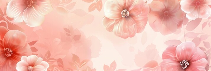 Wall Mural - This elegant backdrop features intricate floral patterns in soothing pastel shades, perfect for enhancing any spring-themed occasion. Generative AI