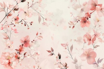 Aufkleber - Delicate floral motifs in pastel shades adorn the composition, enhancing the atmosphere with a touch of elegance and tranquility. Generative AI