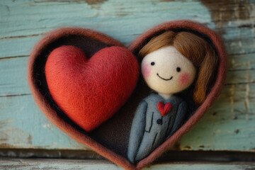 Wall Mural - cute love valentine gift heart 