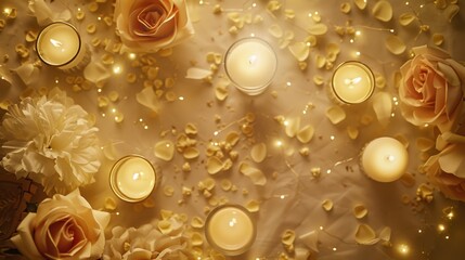 Sticker - Romantic Table Setting with Candles and Flowers