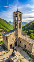 Sant Pere Fermi church brushless gimbal stabilized traveling ruins stone europe