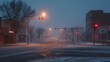 © Infinity - Foggy City Street at Night with Snow