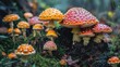 © Boonnam Burart - Vibrant Mushrooms in a Lush Forest Setting