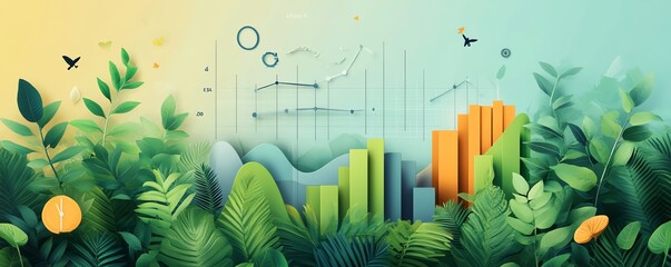 Aufkleber - A visual representation of sustainability analytics tools focused on ESG reporting, showcasing ecofriendly strategies for effective business planning