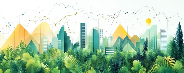Wall Mural - an infographic of sustainability analytics and esg reporting tools, illustrating how datadriven insi
