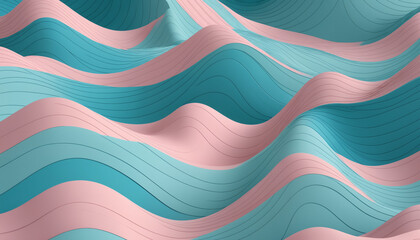 Pastel abstract illustration of Waves and Dunes for background and liminal space 