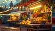 © Abdul - Savory Mexican street food scene with tacos burritos and nachos served from a vibrant food truck at a bustling market