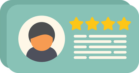 Poster - Customer feedback card with a five star rating representing positive feedback for a service or product